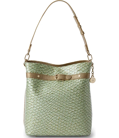 BRAHMIN Celina Snake Embossed Bucket Bag