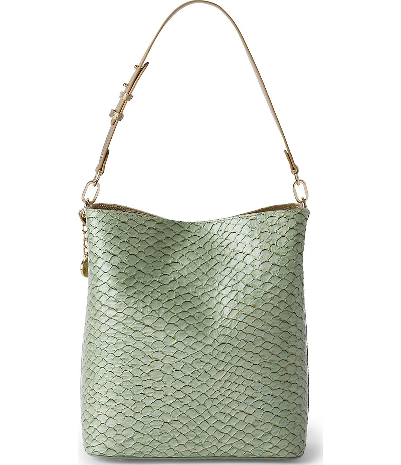 BRAHMIN Celina Snake Embossed Bucket Bag