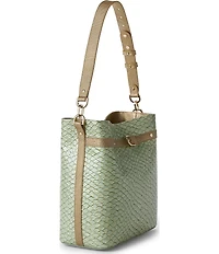 BRAHMIN Celina Snake Embossed Bucket Bag