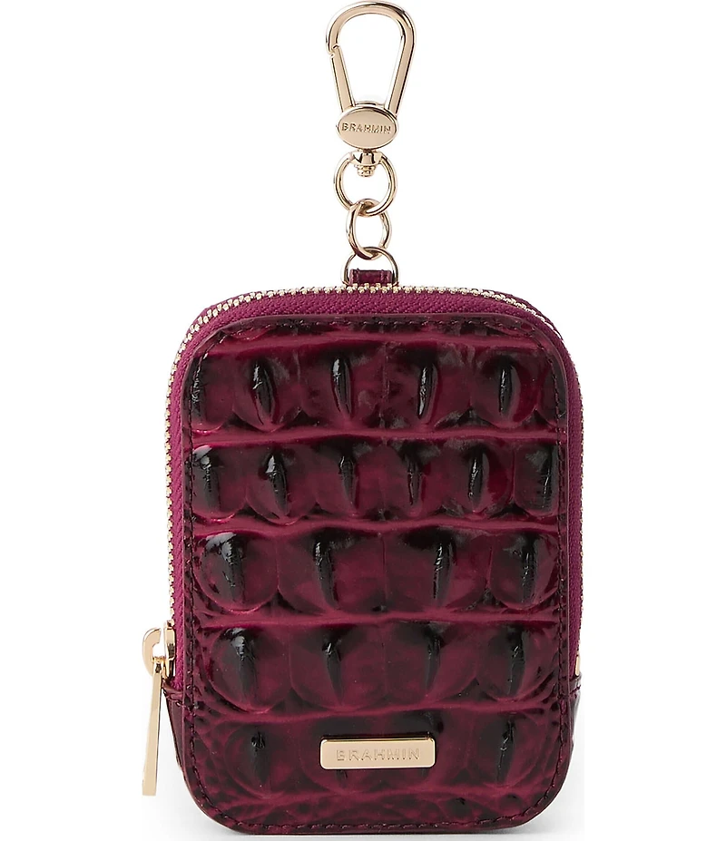 Brahmin Cherry Lacquer Melbourne Collection Katelynn Rectangle Zip-Around Pouch