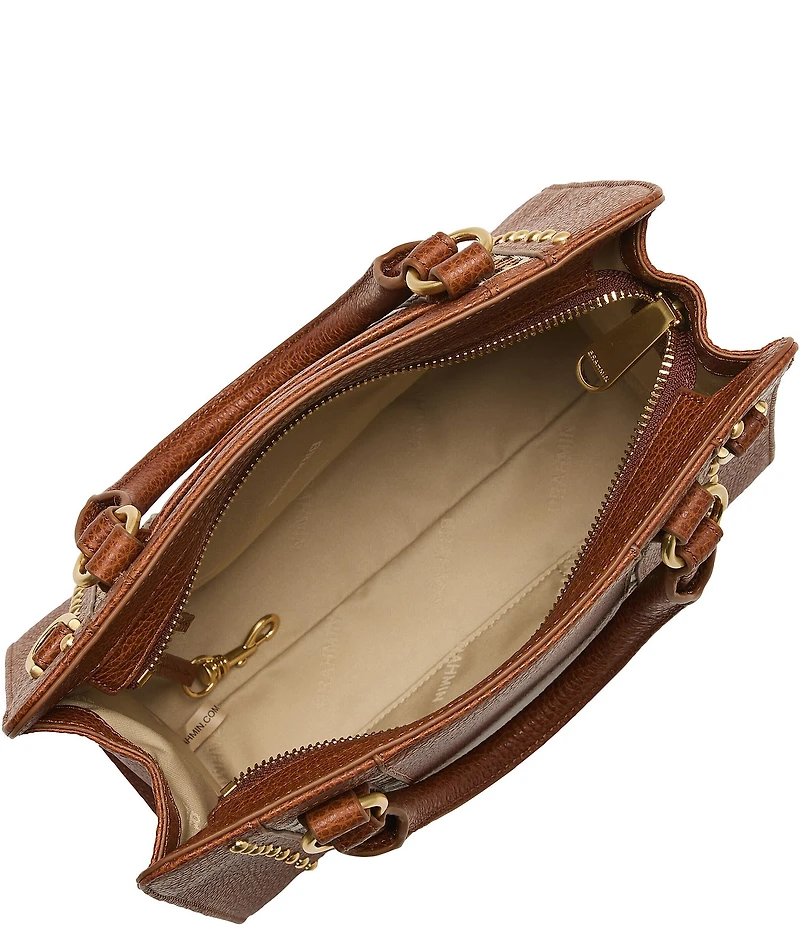 BRAHMIN Cherrywood Collection Tobacco Cami Satchel Bag
