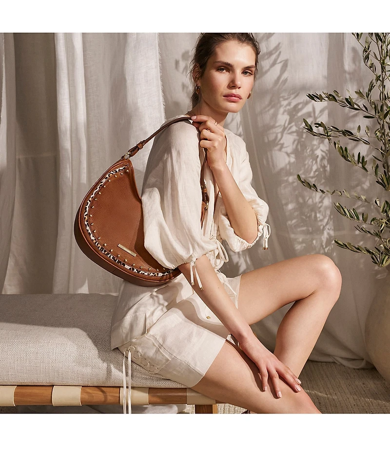 BRAHMIN Cherrywood Collection Tobacco Small Kathleen Shoulder Bag
