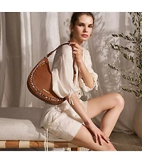 BRAHMIN Cherrywood Collection Tobacco Small Kathleen Shoulder Bag