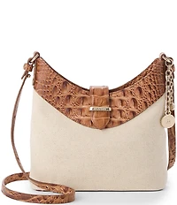BRAHMIN Cinnamon Palma Collectin Small Gwynne Canvas Crossbody Bag