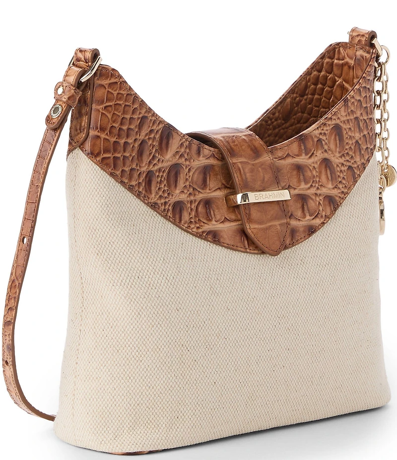 BRAHMIN Cinnamon Palma Collectin Small Gwynne Canvas Crossbody Bag