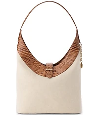 BRAHMIN Cinnamon Palma Collection Gwynne Canvas Shoulder Bag