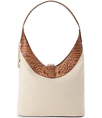 BRAHMIN Cinnamon Palma Collection Gwynne Canvas Shoulder Bag