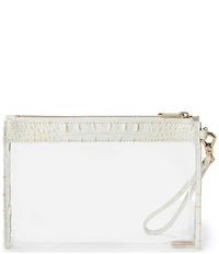 BRAHMIN Clarisse Transparent Contrast Trim Travel Pouch Wristlet