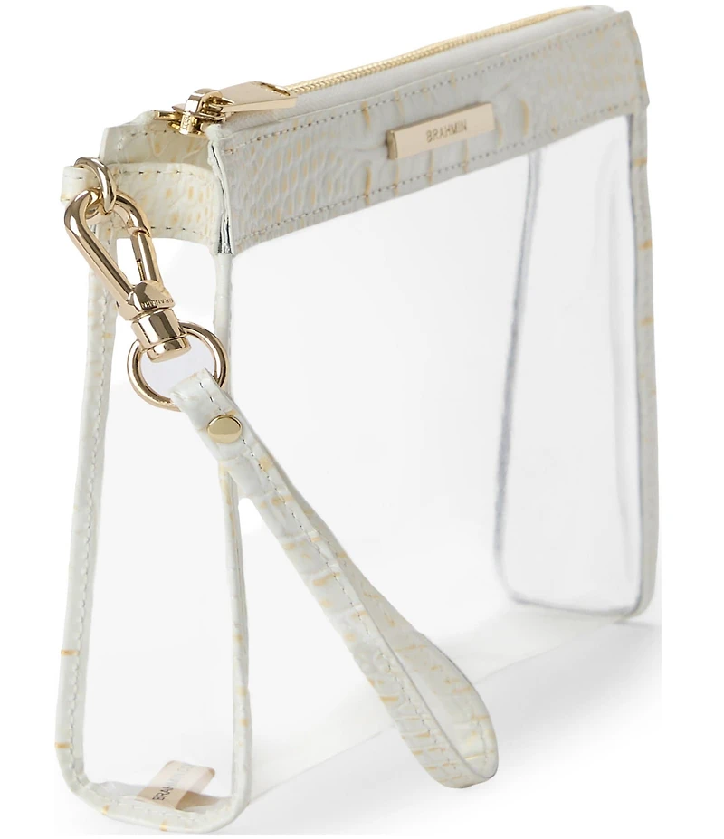 BRAHMIN Clarisse Transparent Contrast Trim Travel Pouch Wristlet