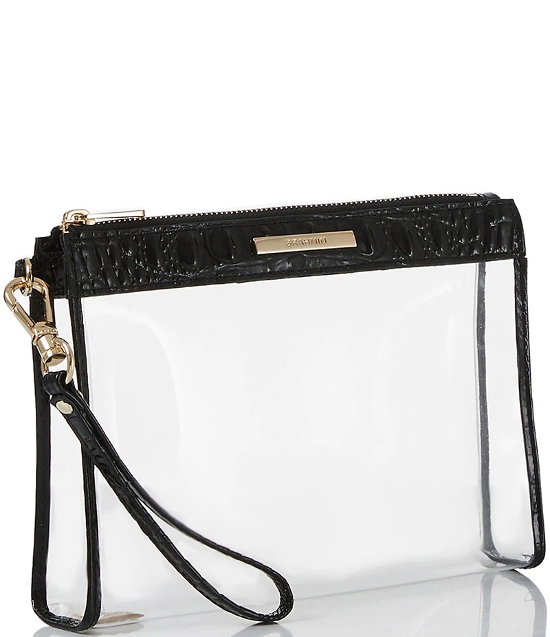 BRAHMIN Clarisse Transparent Contrast Trim Travel Pouch Wristlet