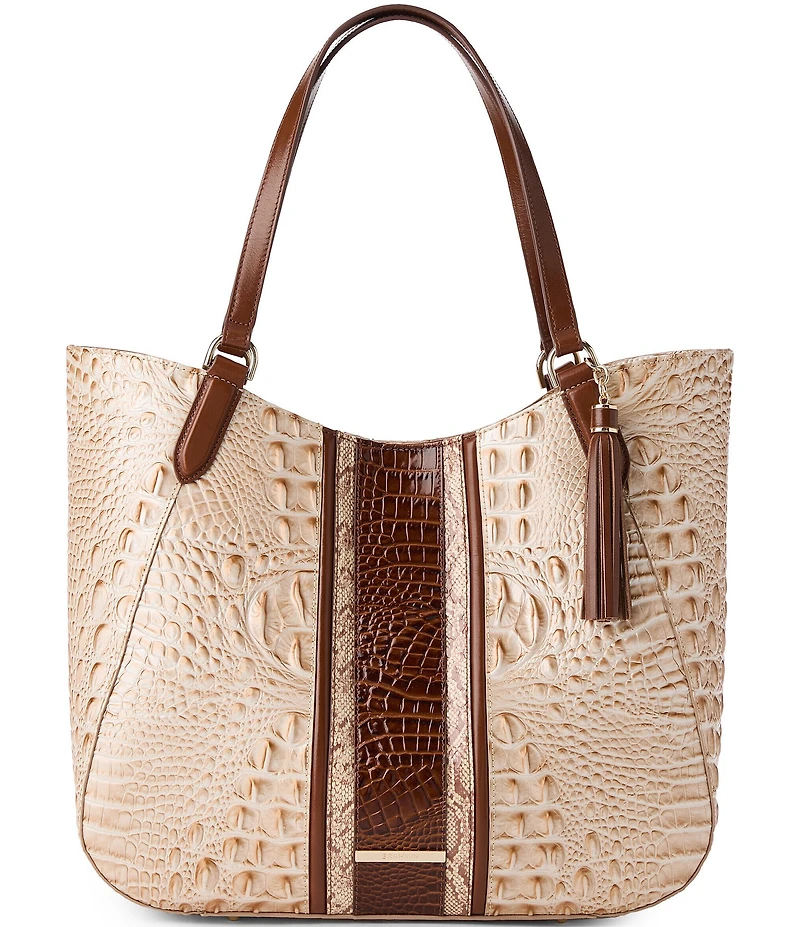BRAHMIN Contour Ambrose Aliza Contrast Trim Tote Bag