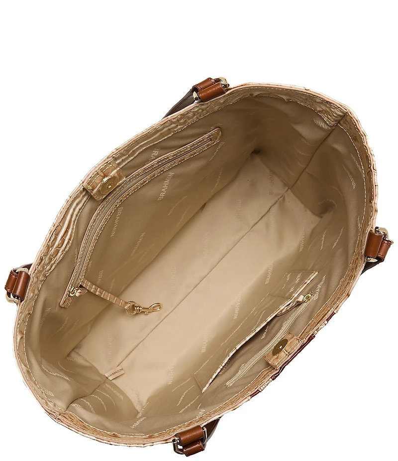 BRAHMIN Contour Ambrose Aliza Contrast Trim Tote Bag