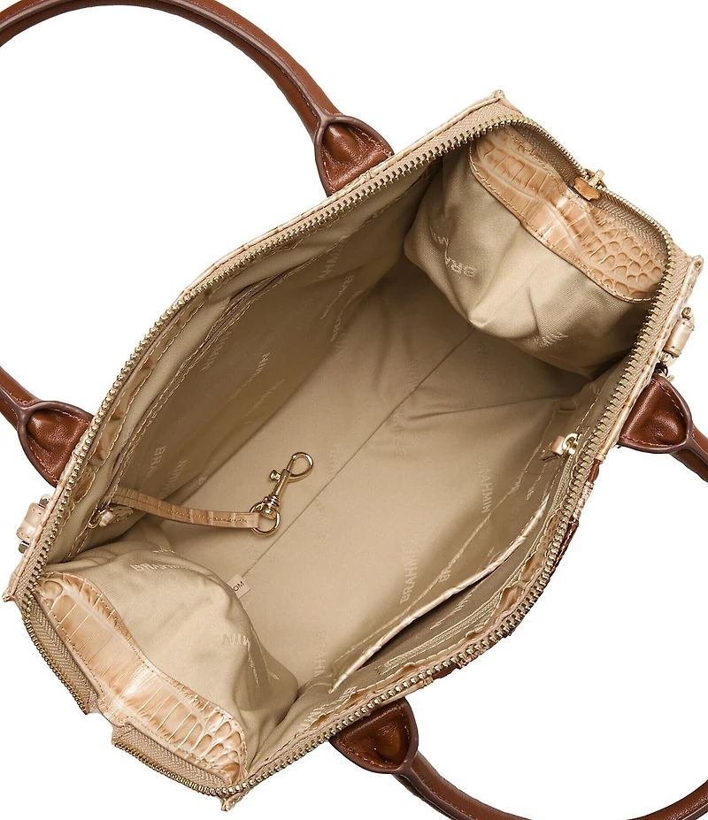 BRAHMIN Contour Pecan Ambrose Melbourne Small Caroline Satchel Bag