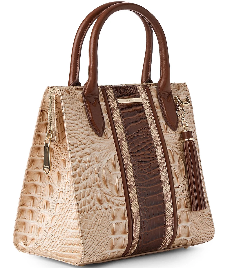 BRAHMIN Contour Pecan Ambrose Melbourne Small Caroline Satchel Bag