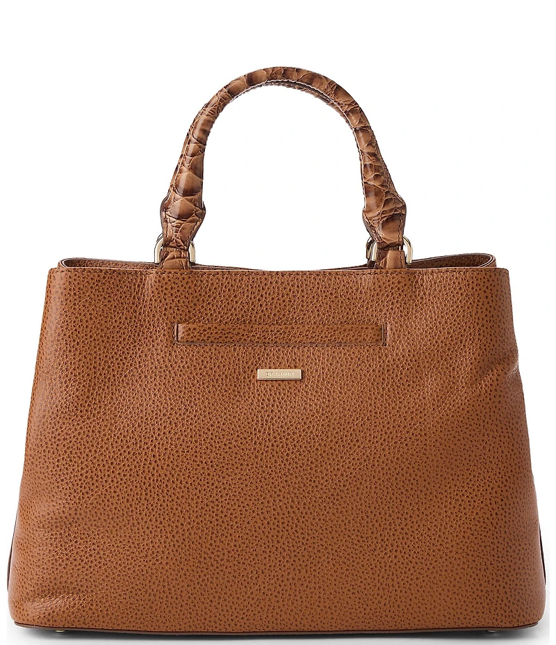 BRAHMIN Cumulus Collection Cinnamon Small Denise Satchel Bag