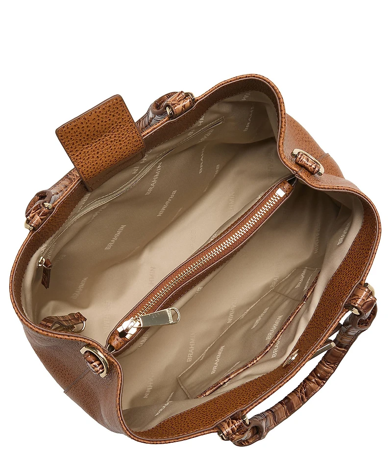 BRAHMIN Cumulus Collection Cinnamon Small Denise Satchel Bag