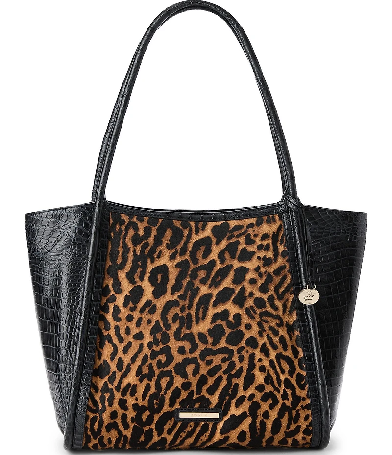 BRAHMIN Damson Collection Bailee Leopard Tote Bag