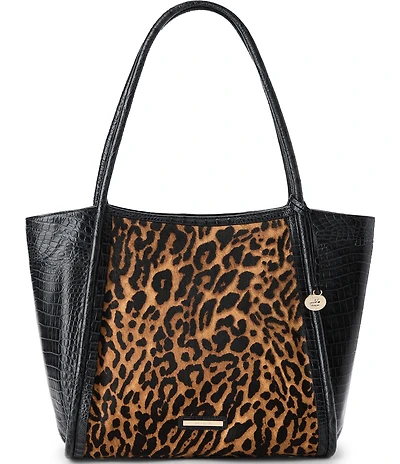 BRAHMIN Damson Collection Bailee Leopard Tote Bag
