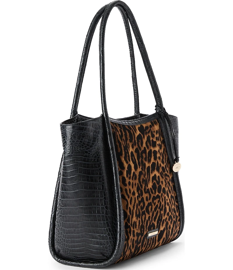 BRAHMIN Damson Collection Bailee Leopard Tote Bag