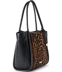 BRAHMIN Damson Collection Bailee Leopard Tote Bag