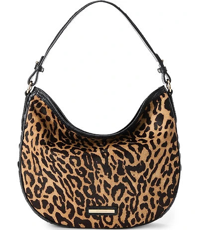 BRAHMIN Damson Collection Kathleen Leopard Slouchy Shoulder Bag
