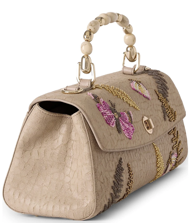 BRAHMIN Woodland Collection Dayan Beaded Handle East-West Satchel Bag