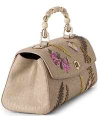 BRAHMIN Woodland Collection Dayan Beaded Handle East-West Satchel Bag