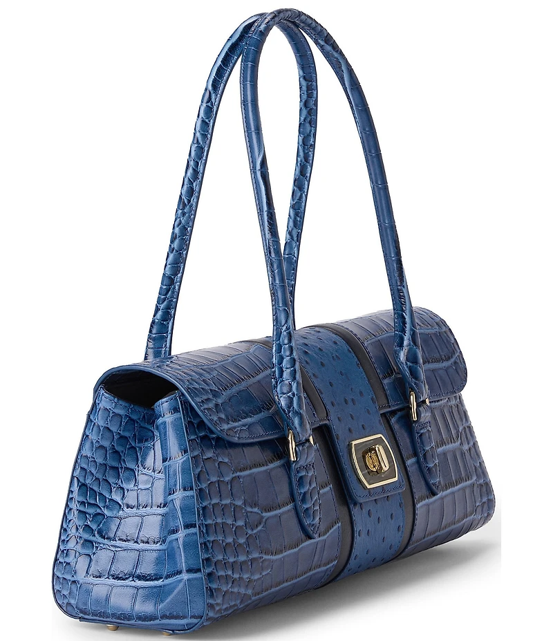 BRAHMIN Dayan Retro Blue Skye East-West Satchel Bag
