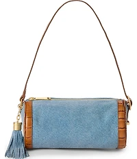 BRAHMIN Denim Starlit Collection Billie Barrel Shoulder Bag