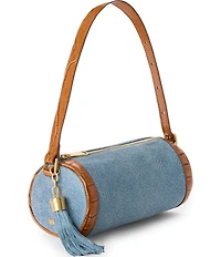 BRAHMIN Denim Starlit Collection Billie Barrel Shoulder Bag