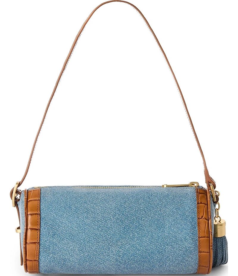 BRAHMIN Denim Starlit Collection Billie Barrel Shoulder Bag