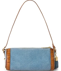 BRAHMIN Denim Starlit Collection Billie Barrel Shoulder Bag