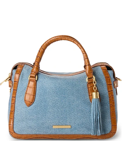 BRAHMIN Denim Starlit Collection Micaela Soft Slouchy Satchel Bag