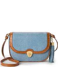 BRAHMIN Denim Starlit Collection Portial Flap Crossbody Bag