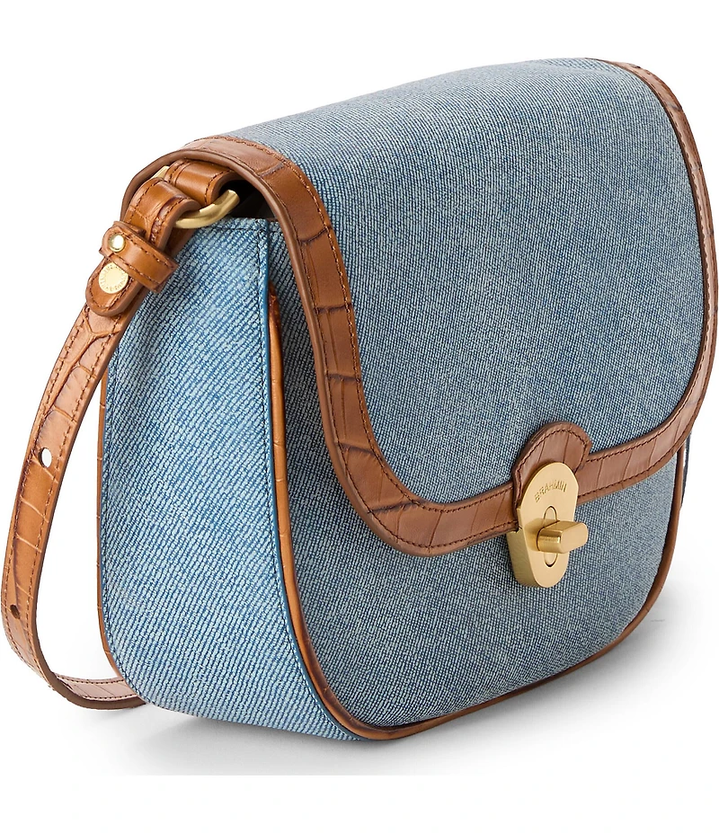 BRAHMIN Denim Starlit Collection Portial Flap Crossbody Bag