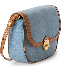 BRAHMIN Denim Starlit Collection Portial Flap Crossbody Bag