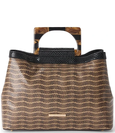 BRAHMIN Denise Anise Collection Multi Snake Print Resin Handle Small Satchel Bag