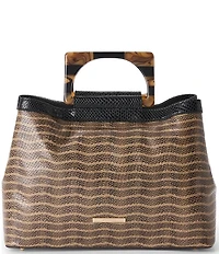 BRAHMIN Denise Anise Collection Multi Snake Print Resin Handle Small Satchel Bag