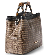 BRAHMIN Denise Anise Collection Multi Snake Print Resin Handle Small Satchel Bag
