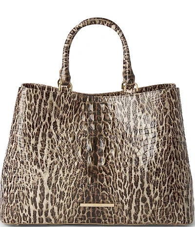 BRAHMIN Denise Melbourne Collection Ocelot Animal Print Satchel Bag