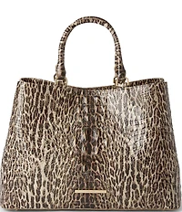 BRAHMIN Denise Melbourne Collection Ocelot Animal Print Satchel Bag