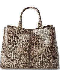 BRAHMIN Denise Melbourne Collection Ocelot Animal Print Satchel Bag