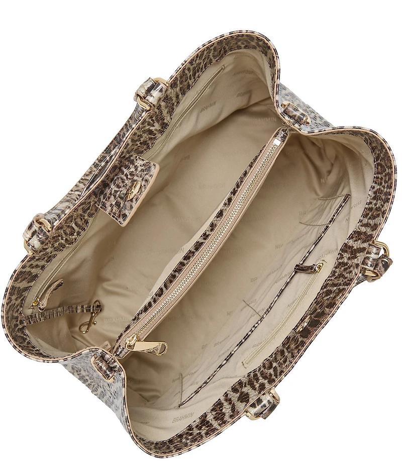 BRAHMIN Denise Melbourne Collection Ocelot Animal Print Satchel Bag
