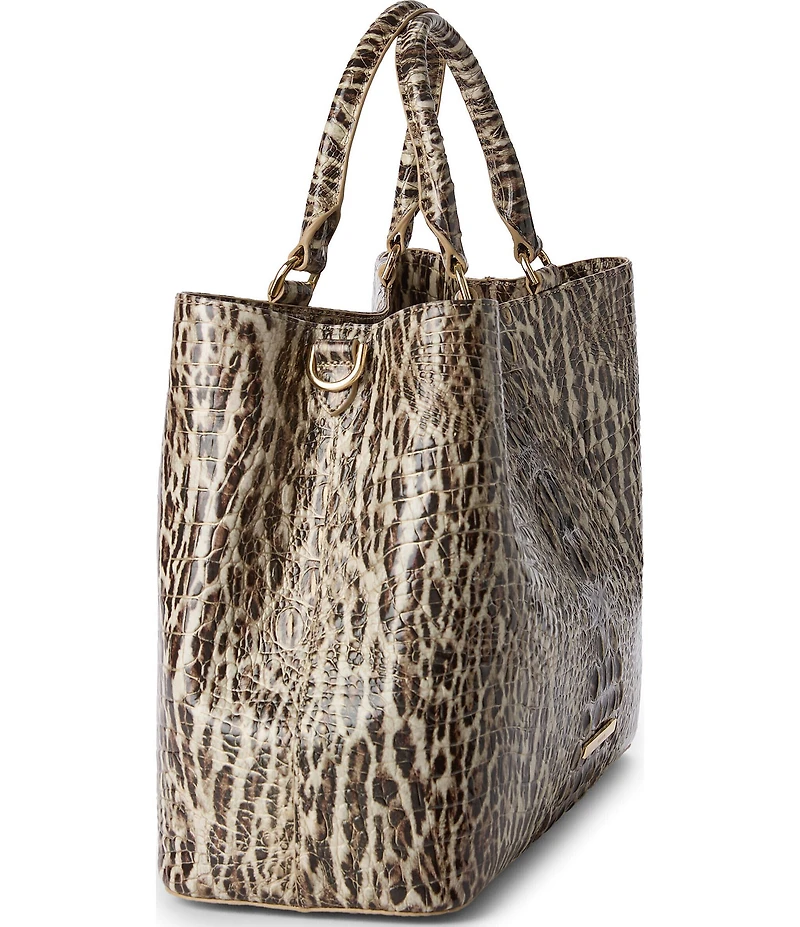 BRAHMIN Denise Melbourne Collection Ocelot Animal Print Satchel Bag