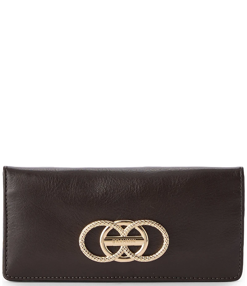 BRAHMIN Deveron Collection Chocolate Ady Wallet