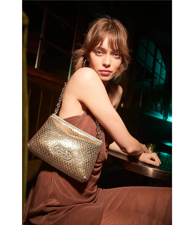 BRAHMIN Donegal Collection Gold Lorelei Shoulder Bag