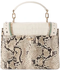 BRAHMIN Dubois Collection Cloud Dancer Small Hallie Contrast Trim Satchel Bag