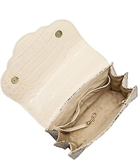 BRAHMIN Dubois Collection Cloud Dancer Small Hallie Contrast Trim Satchel Bag