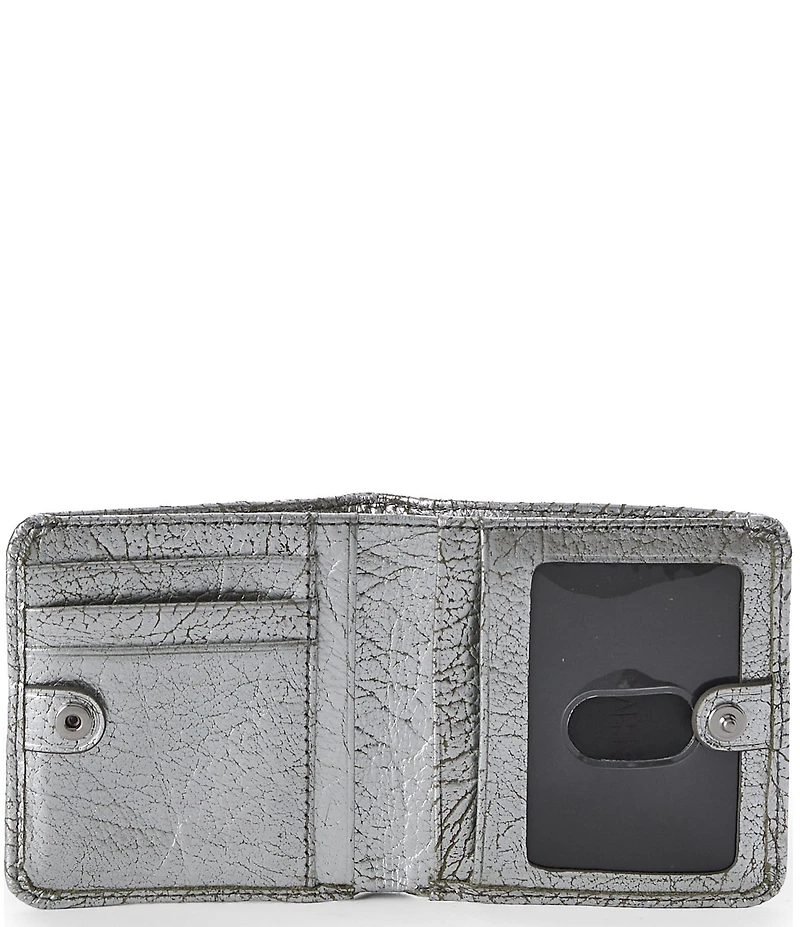 BRAHMIN Duchess Collection Silver Metallic Jane Mini Bifold Wallet