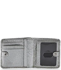 BRAHMIN Duchess Collection Silver Metallic Jane Mini Bifold Wallet